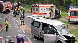 Schwere Verletzungen erlitt eine 75jährige am Montagvormittag bei einem Autounfall in der Gemarkung Huxahl. Die Faßbergerin fuhr gegen 9.