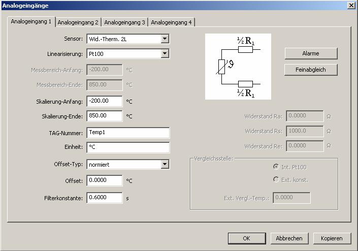 Konfiguration Analog- Eingangsmodul 4-Kanal TAG-Number für Analogeingang 1 bis 4 vergeben - werden in Soft-SPS