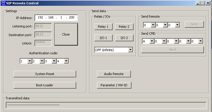 Besetztton aktivieren - SIP-RemoteControl Software: 1. IP-Adresse des SIP-Gerätes eintragen 2. Unlock Code eintragen: Setup 3.