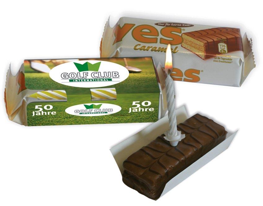 YES-Torty mit Banderole + Kerze Original verpacktes YES-Torty von NESTLÉ in einseitig bedruckter