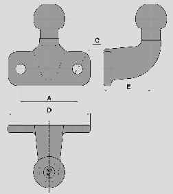 Schraubkupplung ISO Ø 50 Kupplungskugel 2-Loch Anwendungsbereiche Ackerschiene bei Traktoren Zul.