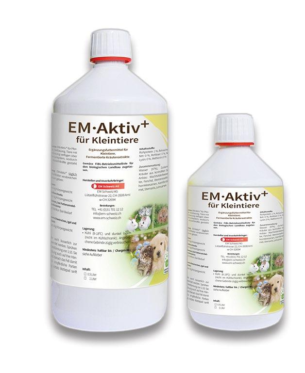 EM Aktiv+ für Kleintiere Fermentierte Kräuterextrakte. Gemäss FiBL für den biologischen Landbau zugelassen.