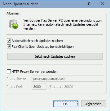6. Software Aktualisierungen 6.1. Automatische Updates ActiveFax kann Sie beim Erscheinen neuer Software-Versionen automatisch benachrichtigen.