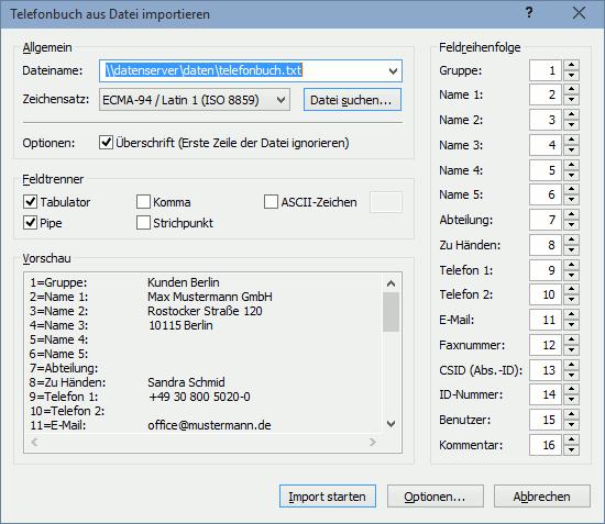 4.2.1. Telefonbuch importieren ActiveFax bietet zwei Möglichkeiten, die Daten des Telefonbuchs zu importieren.