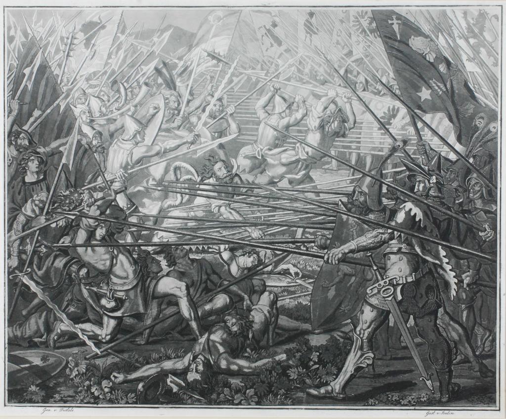 Aufgabe A.3. Sek 3 - Schlacht bei Sempach von Martin Disteli, um 830 (ZB Solothurn).