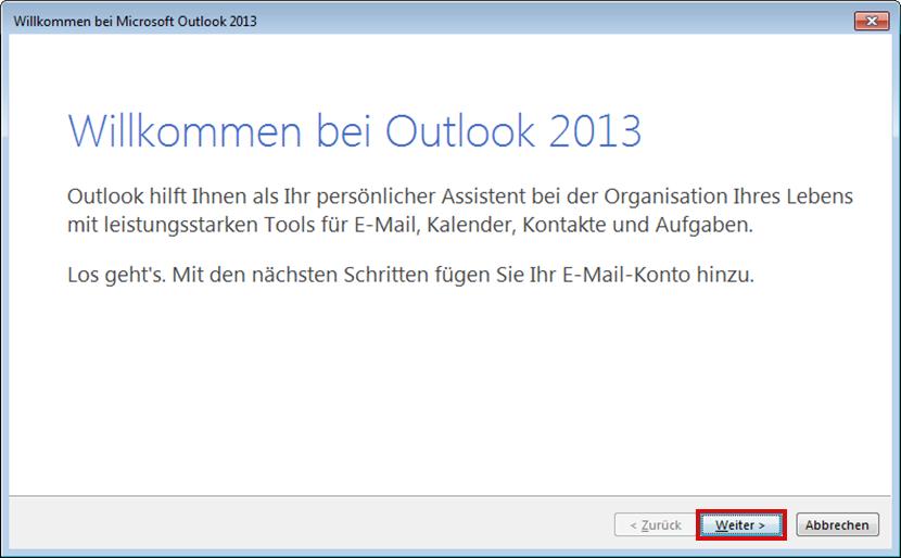 E-Mail Client-Programm einrichten Microsoft Outlook 2013 In dieser Anleitung zeigen wir Ihnen wie Sie Konto einrichten.