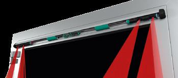 Kollisionsschutz bis zur vollständigen Türöffnung Dank intelligenter Wandausblendung bietet der DoorScan eine vollständige Absicherung bis an die Wand ohne Sensorabschaltung.