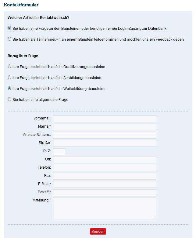 Kontaktformular ausfüllen Nach der Einweisung in die Erstellung von Weiterbildungsbausteinen im Netz3L - Workshop Hamburg bildet! bekommen Sie einen Zugang zur Datenbank QualiBe.