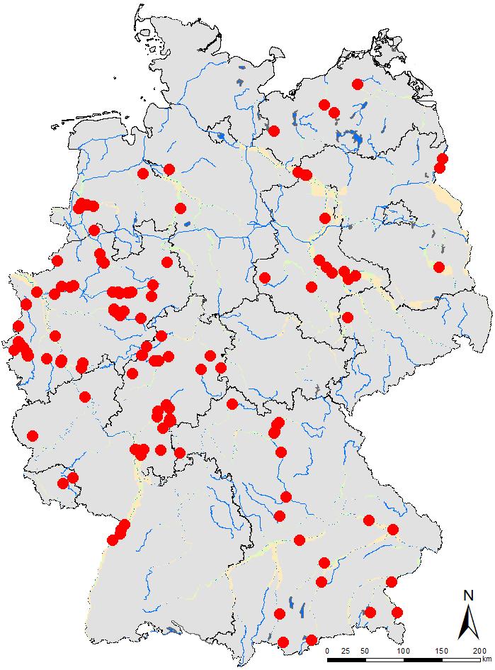 Biologisches Auenmonitoring in Deutschland 138 Projekte 68 Gewässer Datenherkunft: Verschiedenste Projekte F+E-, E+E-Vorhaben Naturschutzgroßprojekte Veröffentlichte und unveröffentlichte Berichte