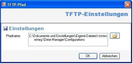 3.3.2 TFTP-Einstellungen vornehmen Wählen Sie Dienste -> Konfigurieren im Bereich TFTP, um den Pfad festzulegen, unter welchem TFTP Dateien ablegen oder abrufen soll.
