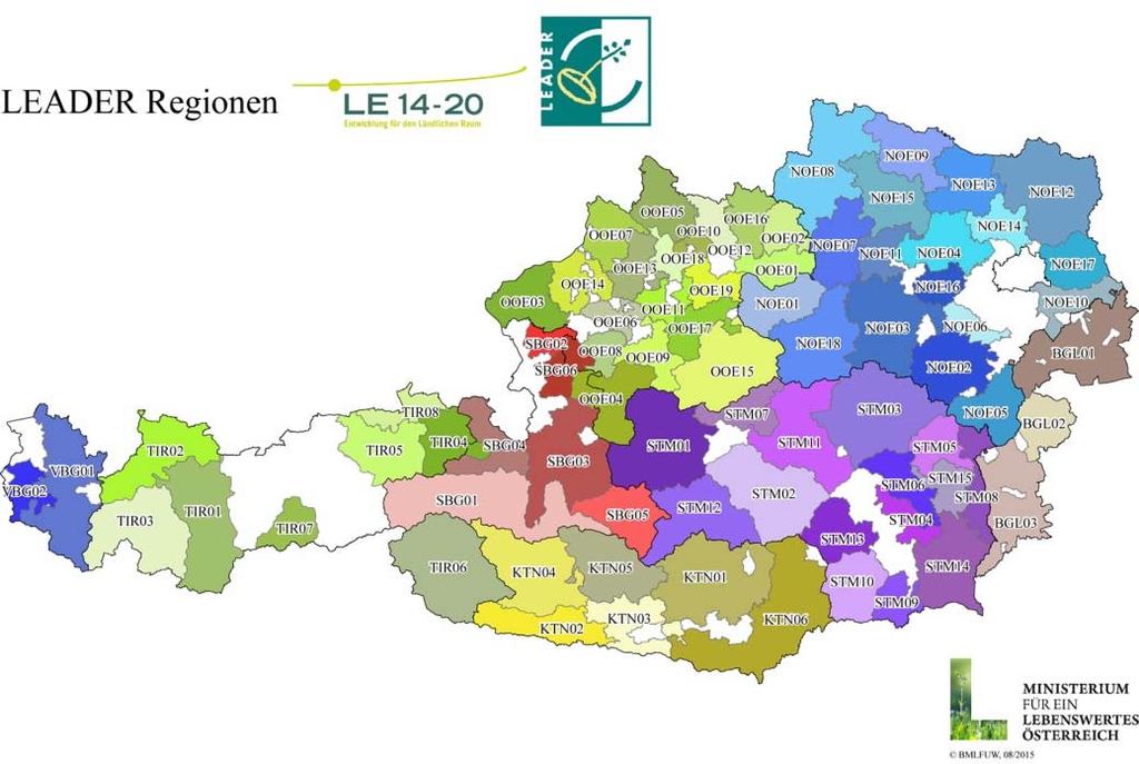 Lokale Aktionsgruppen in Österreich 2014-2020 77 LAGs
