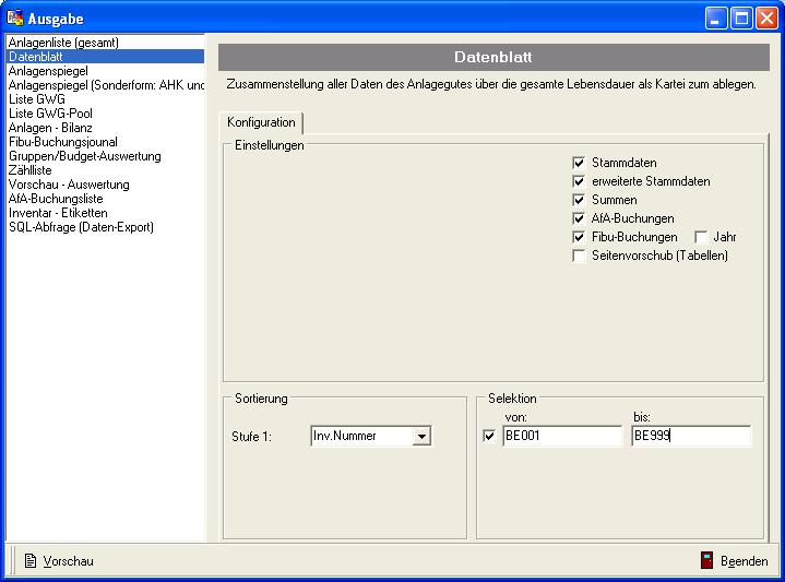 Datenblatt (überarbeitet) Der Ausdruck der Datenblätter zu den Anlagen wurde grundlegend überarbeitet.