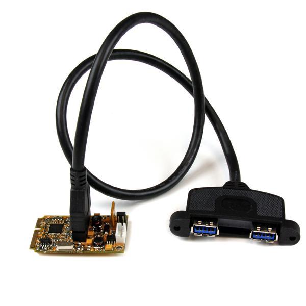 2 Port Mini PCI Express USB 3.0 SuperSpeed Adapter Karte mit UASP Unterstützung Product ID: MPEXUSB3S22B Die 2-Port-Mini PCI Express USB 3.
