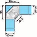Bodenmontage mit Vollauszug 360 drehbar, für Diagonal-Eckeinbauschränke ab 900 mm Rahmengestell
