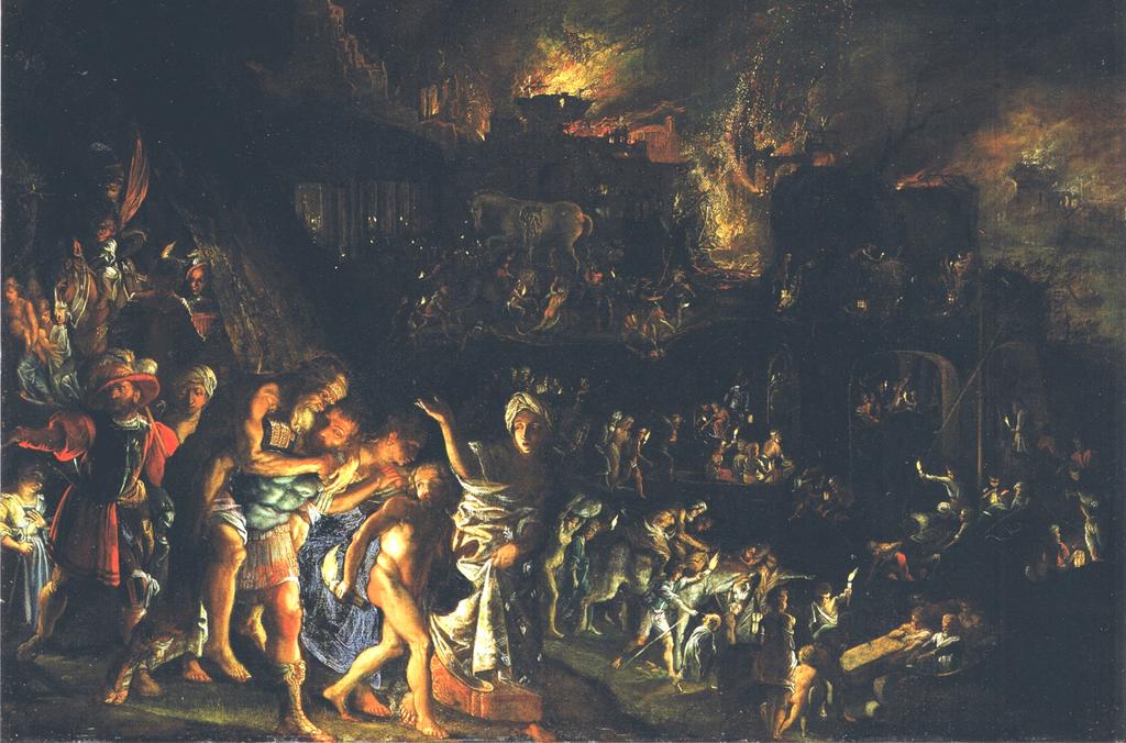 Der Brand von Troya, Gemälde von