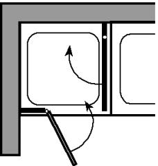 CITYLINE CLASSIC Flügeltür mit schwenkbarer Seitenwand zur Badewanne 1 Fixteil mit 1 Flügeltür nach außen