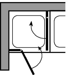 links rechts CITYLINE CLASSIC Flügeltür mit schwenkbarer Seitenwand zur Badewanne Dusch- und Badewanne bündig.