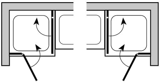 CITYLINE CLASSIC Flügeltür mit schwenkbarer Seitenwand zur Badewanne 1 Fixteil mit 1 Flügeltür nach außen öffnend und 1 verkürzter Fixteil mit nach innen
