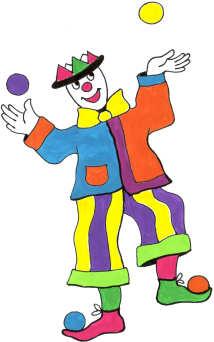 Mit Hilfe des bunten Clowns sollen die Schüler Komplementärfarbenpaare finden.