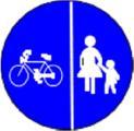 Geh- und Radweg: ein für den Fußgänger- und Fahrradverkehr