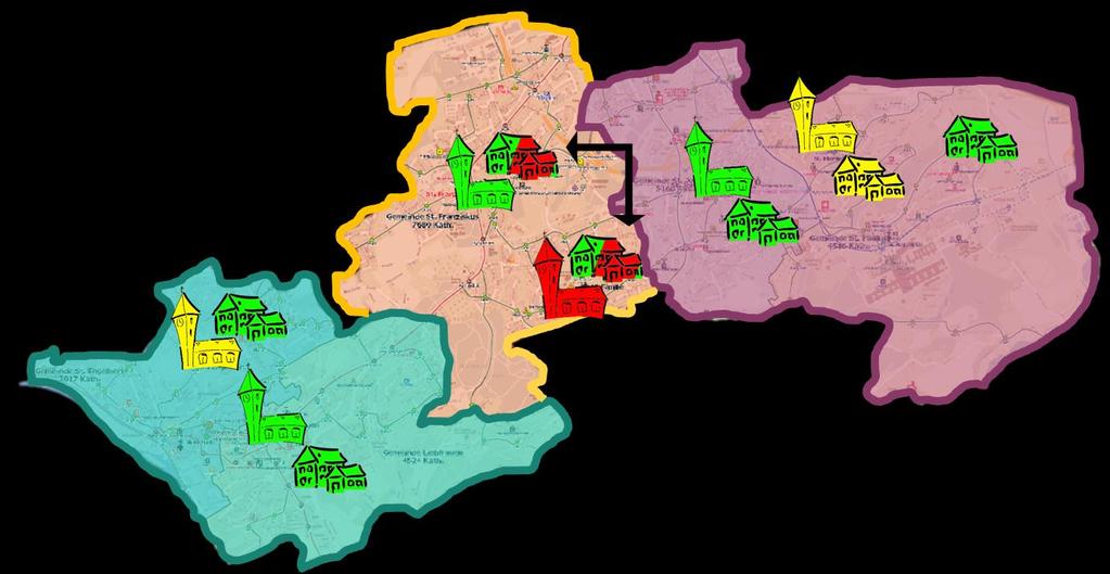 ) oder Siedlungen (siehe Ausgangslage) in Linden, Dahlhausen und Oberdahlhausen (Region 1) Weitmar, Weitmar-Mark und Weitmar-Bärendorf (Region 2) Wiemelhausen, Steinkuhl und Querenburg/Hustadt