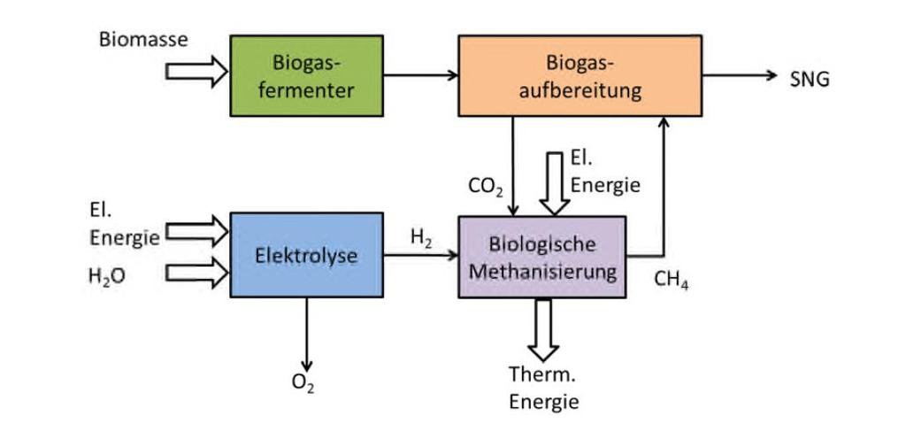 Verfahrenskonzepte zur Integration der Wasserstoffmethanisierung in den Biogasprozess III: Wasserstoff Methanisierung in separatem Fermenter, nachgeschaltet nach