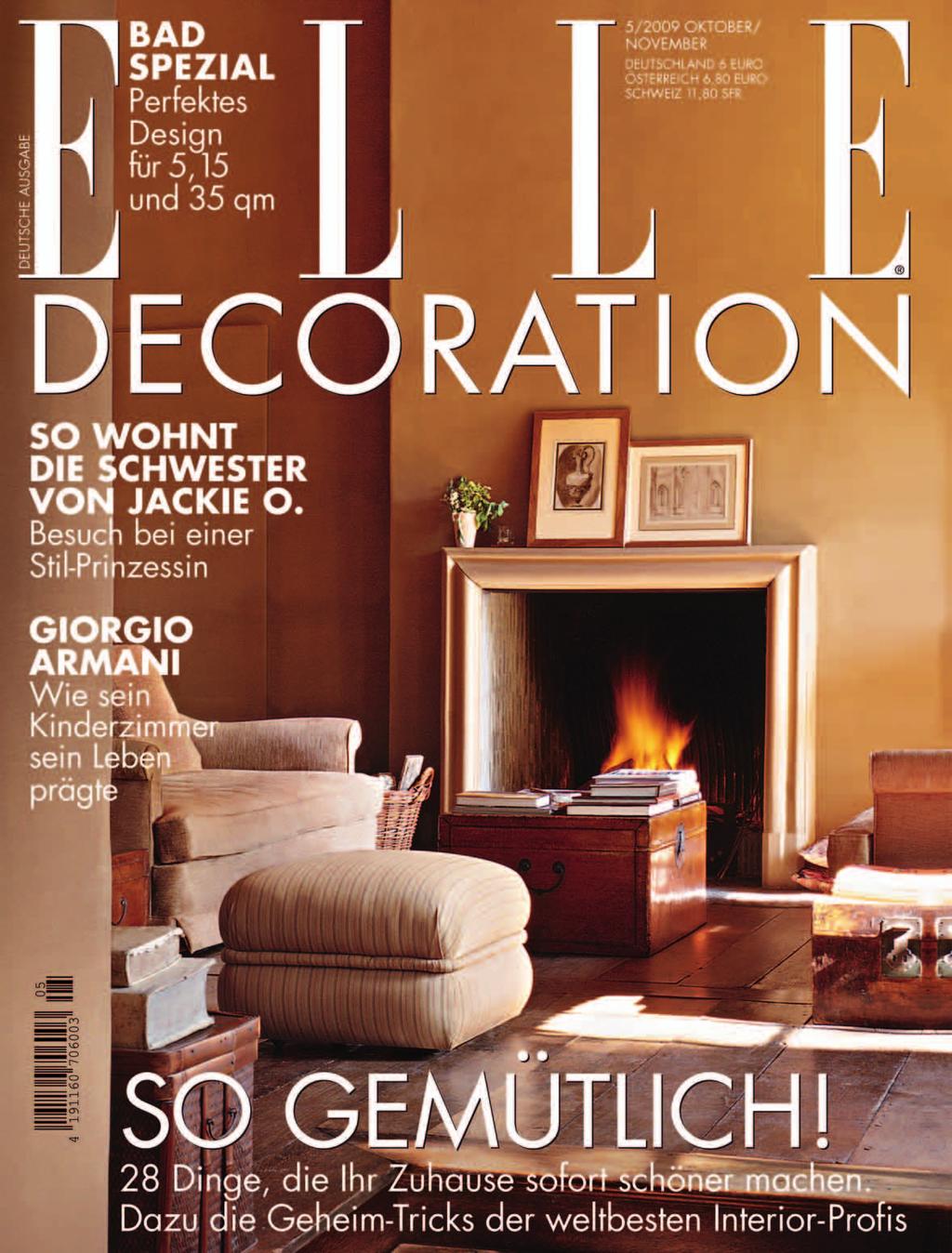 TITELPORTRÄT BEAUTIFUL AND USEFUL: ELLE DECORATION ist ein anspruchsvolles Interior- und Genuss- Magazin. ELLE DECORATION ist elegant, modern und stilbewußt.
