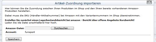 5. Produktverknüpfungen zwischen Amazon und apt-ebusiness-shop Wichtiger Hinweis: Für eine Fehlerfreie Bestandsverknüpfung zwischen Amazon und dem apt-webshop-system ist es wichtig das jede