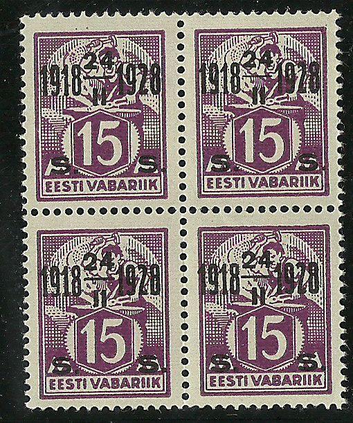 Vergleichbares geschah übrigens 1927/28 bei dem Neudruck der Marken zur Zehnjahrfeier der Unabhängigkeit Estlands. Der Druck dieser Ausgabe erfolgte intendiert auf dem 5. (Gewebemuster) Papier.