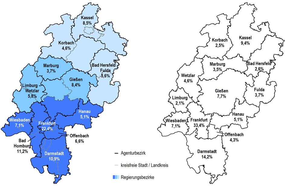 HA Hessen Agentur GmbH Wirtschaftsforschung und Landesentwicklung diesbezüglich weiterhin den größten Agenturbezirk dar (vgl. Abbildung 1).