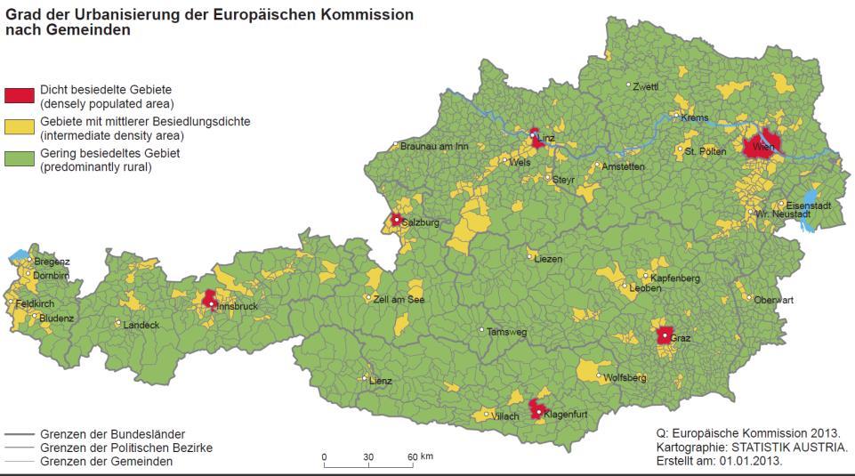 Datengrundlage Großstadt- und neun Mittelstadtregionen werden ungefähr 60 % der Bevölkerung und deren Müllaufkommen in Österreich abgedeckt (Statistik Austria & Österreichischer Städtebund, 2012).