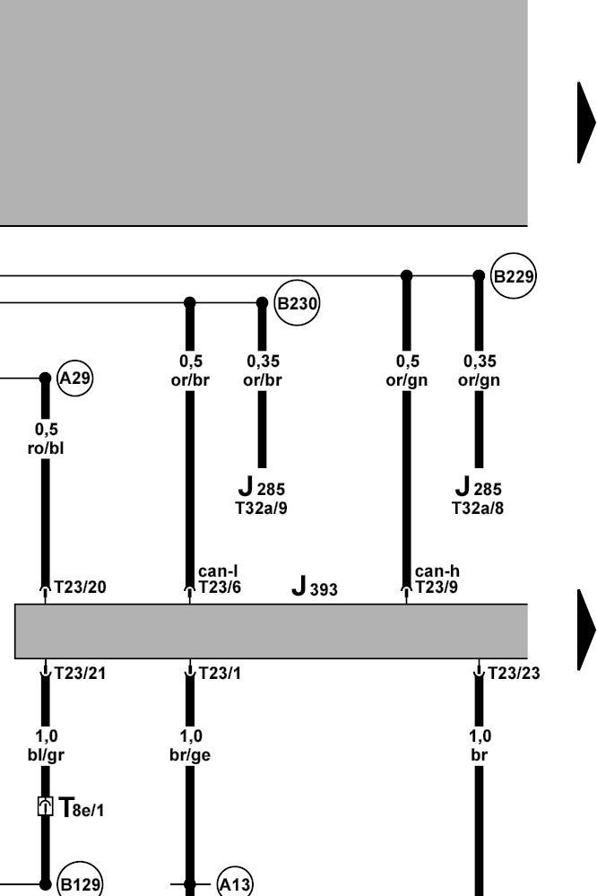 Innenleuchte 128 238 A13 A29 B129 B229 - Masseverbindung -1-, im Leitungsstrang Innenraum - Verbindung (Türkontaktschalter) im Schalttafelleitungsstrang - Verbindung (Innenleuchte), im Schalttafel-