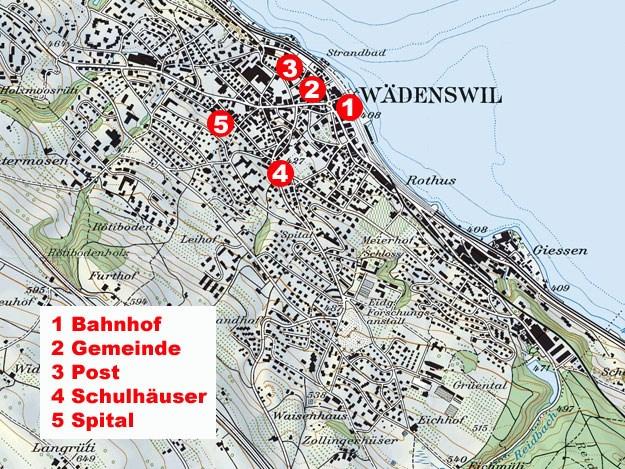 Wädenswil Politische Gemeinde Wädenswil ist eine der bedeutendsten unter den zürcherischen Landsgemeinden mit einer Grundfläche von 17 km2. Ampeln leuchten in Wädenswil nie auf Rot-Gelb-Grün.
