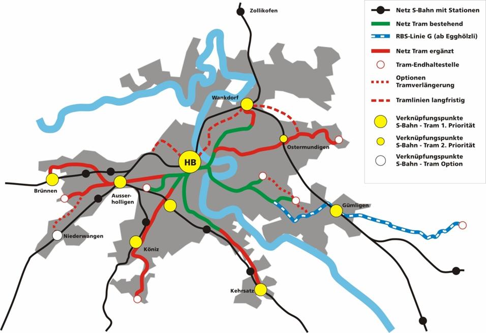 about public transport in Bern Current project Tram Region Bern 10 km new tracks costs: over 500