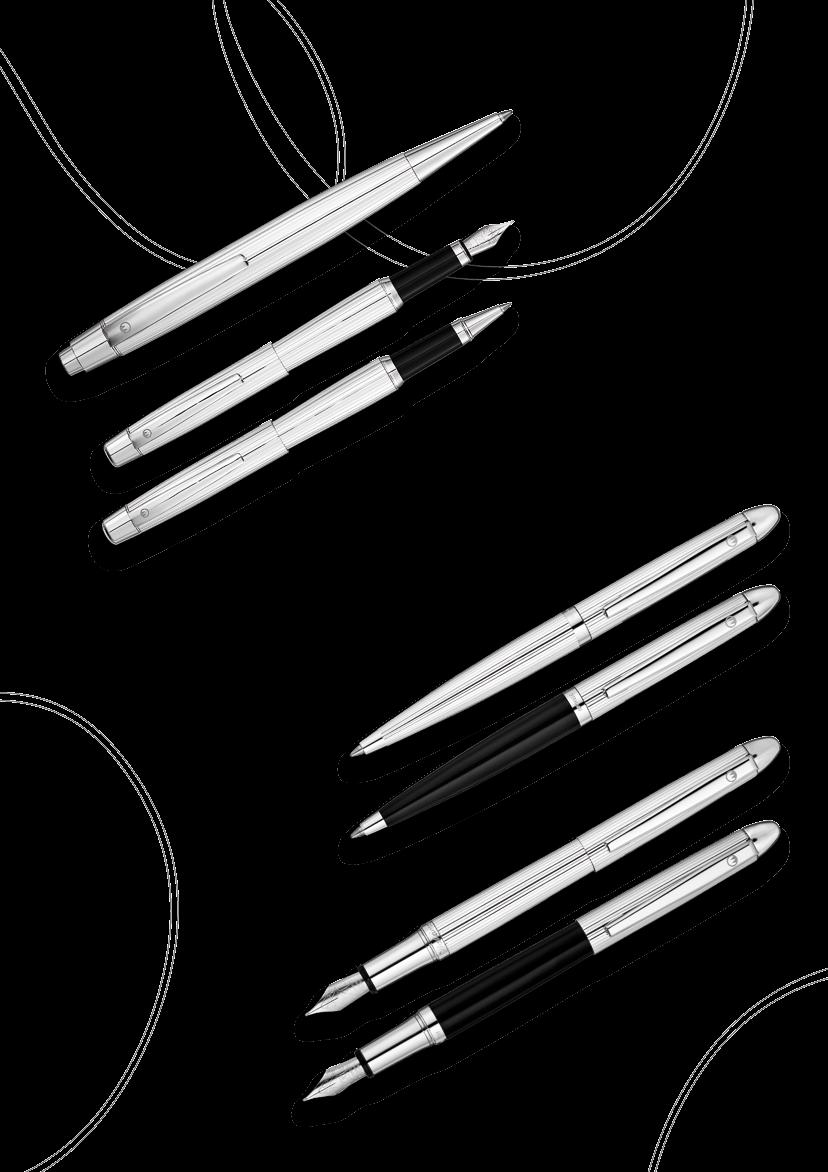 waldmannconcorde serie alle schreibgeräte aus massivem sterling silber 925 mit Druckmechanik und 01 0108 20 0078 guillochiertem Linien-Dekor mit Gravurfeld.