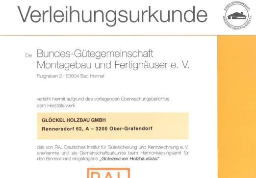 Zeichen RAL-Gütesiegel im Baubereich Zuständigkeit Deutsches Institut für Gütesicherung und kennzeichnung e. V.