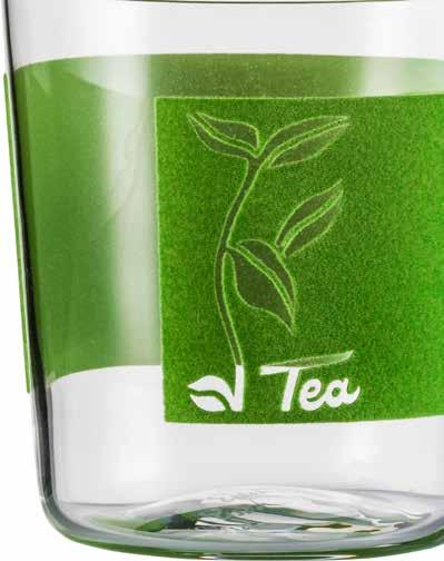 VIVERE tea SAMTWEICHER GENUSS TEXTILER HITZESCHUTZ AUF GLAS SPÜLMASCHINENGEEIGNET PROTECTION AGAINST HEAT BY TEXTILE SURFACE