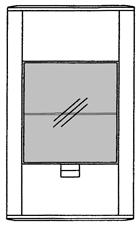 1 Holz-/Glastür 1 Glasboden 2 Holzböden Breite 67,6 cm 134,4 cm Tiefe