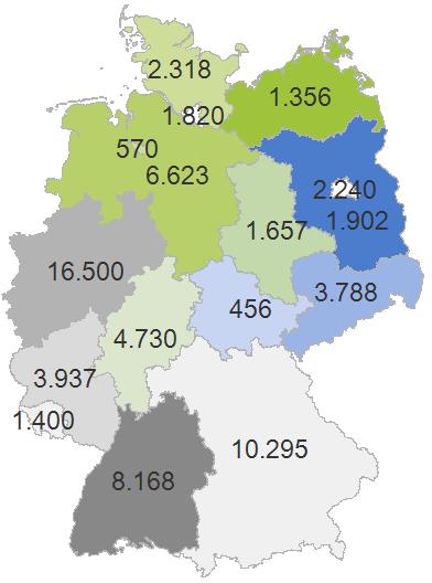 Ausbildungsplätze in Krankenhäusern in Deutschland