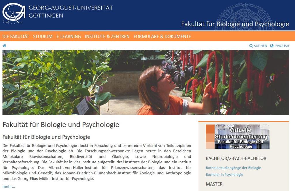 Wie informiere ich mich www.biologie.uni-goettingen.