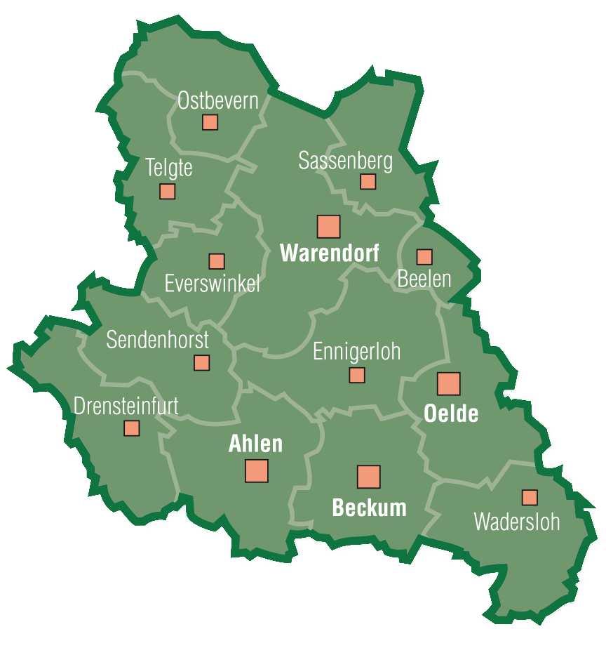 Ländlicher Flächenkreis 13 Städte u. Gemeinden Ca. 273.000 Gesamteinwohnerzahl 6.