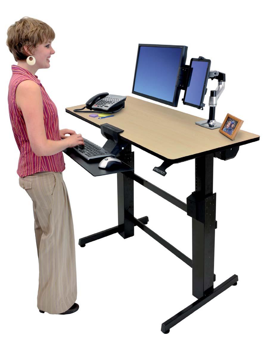 WorkFit-Tische WorkFit von Ergotron ermöglicht einen mühelosen Sitz-Steh-Arbeitsstil und