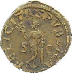 A137 A135 A141 A135* Sesterz. Drap. Brb. mit Diadem n.r. Rs.: Felicitas stehend n.l. mit Merkurstab lehnt an Säule. RIC IV.2, S.