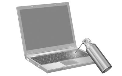 5 Reinigen des TouchPad und der Tastatur Schmierfilm oder Schmutz auf dem TouchPad kann dazu führen, dass der Zeiger auf der Anzeige hin und her springt.