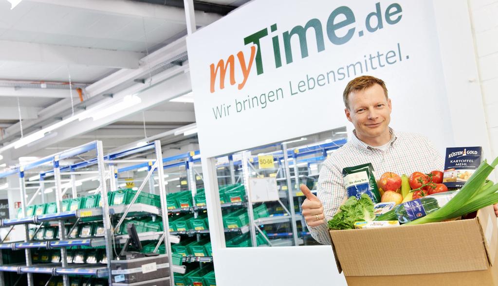 Praxis- und Anwendungsbeispiele BITO Fachbodenregal für den Lebensmittel-Online-Handel bei MyTime.de Seit dem Jahr 2012 ist die Bünting Unternehmensgruppe mit mytime.