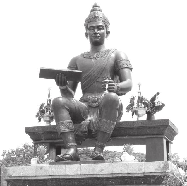 Bild 2: König Ramkhamhäng (1239 1298) Das Thai-Alphabet wurde 1283 (christlicher Zeitrechnung) von dem Sukhothai- König Ramkhamhäng in Anlehnung an das alte Khmer-Alphabet entwickelt.