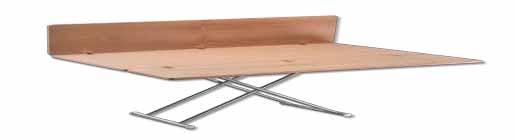 TISCHPLATTE DOPPELT «MAGNUM SILVER» Aus Aluminium, mit Tischplatte aus Teak. Höhe 73 cm., Tischsockel ist Verstellbar, mit Scharmiere.