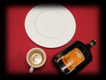 Forscherauftrag Nr. 6 Kaffee vs. Alkohol 1 flacher Teller Kaffee Rum (Stroh 80%) Achtung gefährlich!