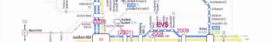 (2004) Alsdorf (2004/2005) Neubaustrecke (2009)