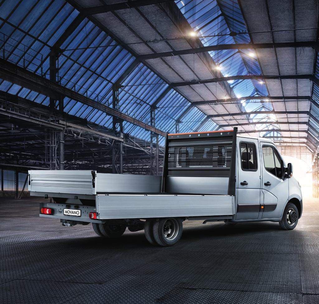 Abb. zeigt Sonderausstattungen. MOVANO PRITSCHE Der Movano Pritsche bietet eine robuste Ladefläche für Ihren Transportbedarf sowie praktische Ausstattung für Ihren Komfort.